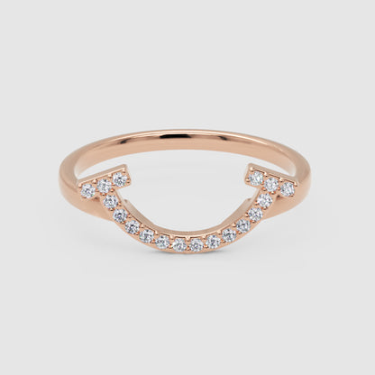 Diamond Horseshoe Ring In White Gold - Six