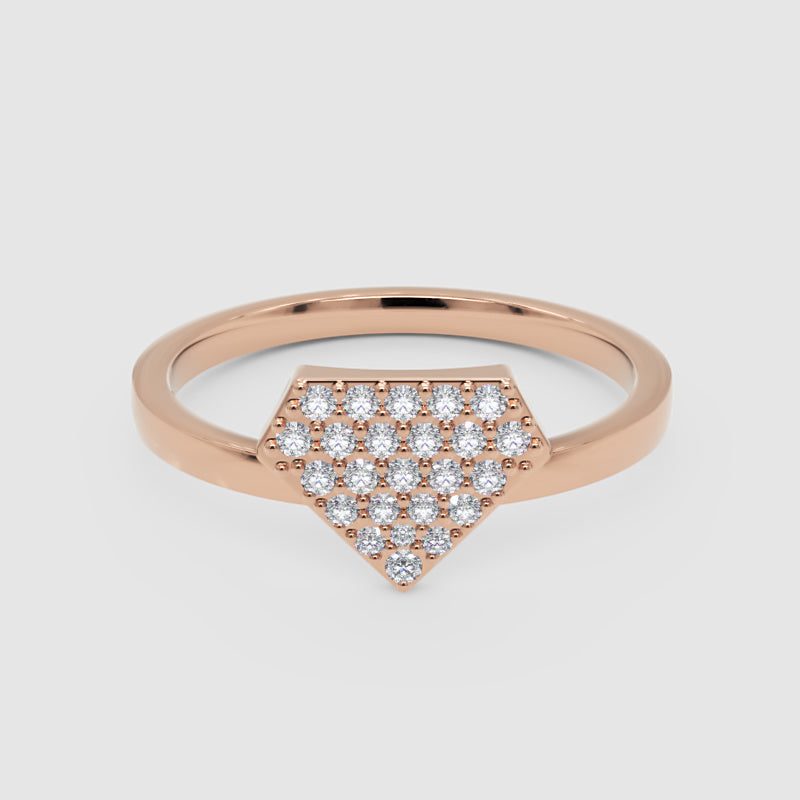 Pav Diamond Hexagon Cluster Ring - Six
