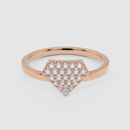 Pav Diamond Hexagon Cluster Ring - Six