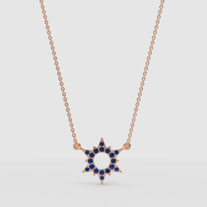 Blue Sapphire Star Of David Pendant Necklace - Four