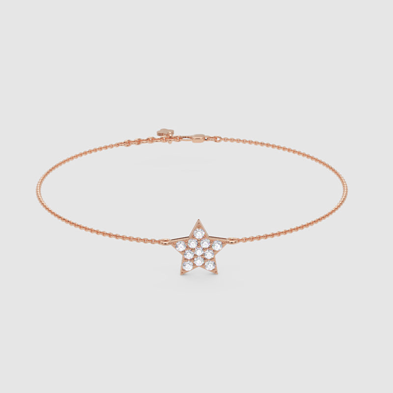 Pav Diamond Star Pendant Necklace - Seven