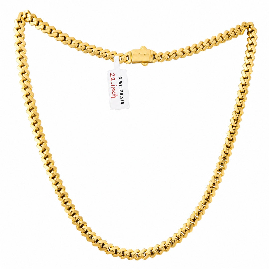 22 Inch Cuban Link Chain Necklace With Box Clasp - One