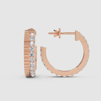 Classic Diamond Hoop Earrings In White Gold – Minimal Everyday Luxury Hoops | Jebij - Seven
