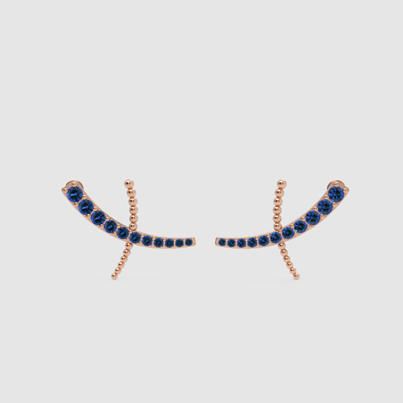 Blue Crystal Dragonfly Stud Earrings - Four