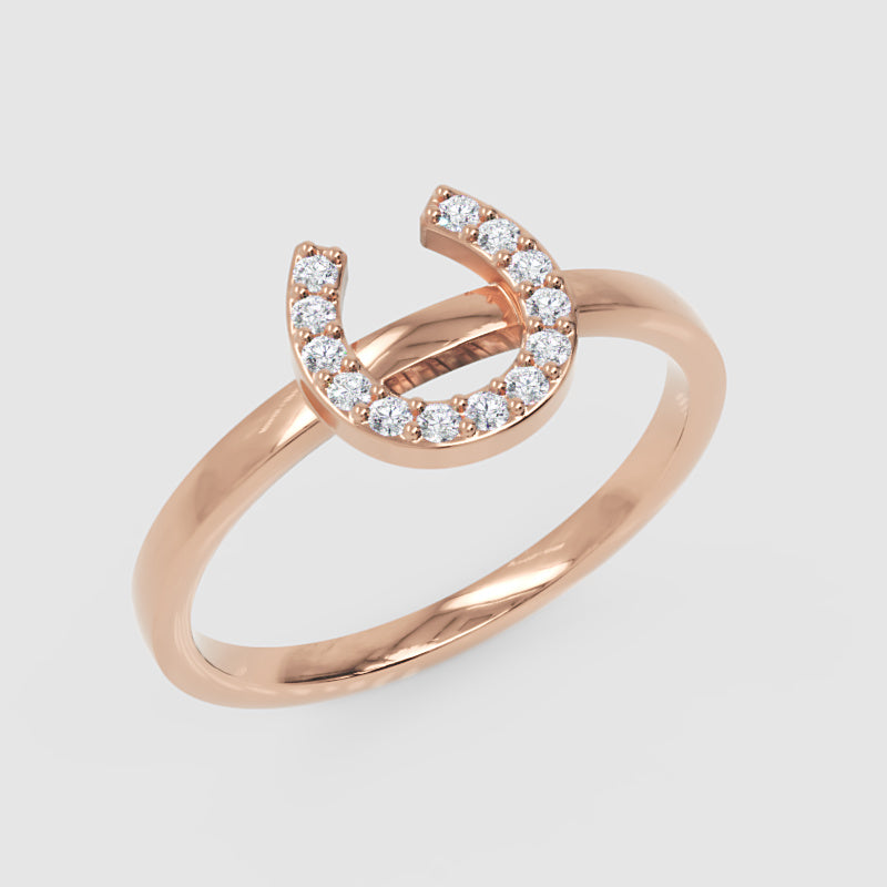 Pav Diamond Horseshoe Ring - Seven