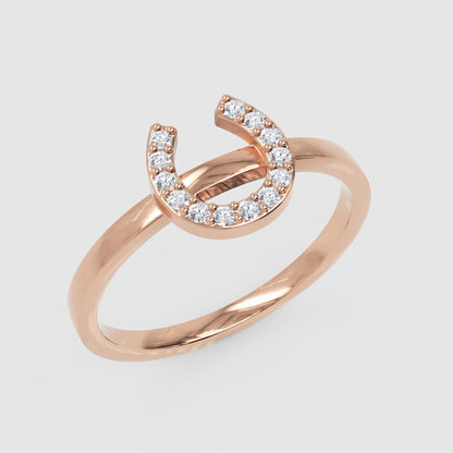 Pav Diamond Horseshoe Ring - Seven