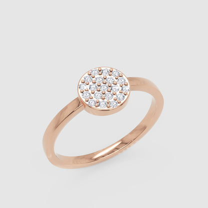 Pav Diamond Cluster Ring With Slim Band - Seven