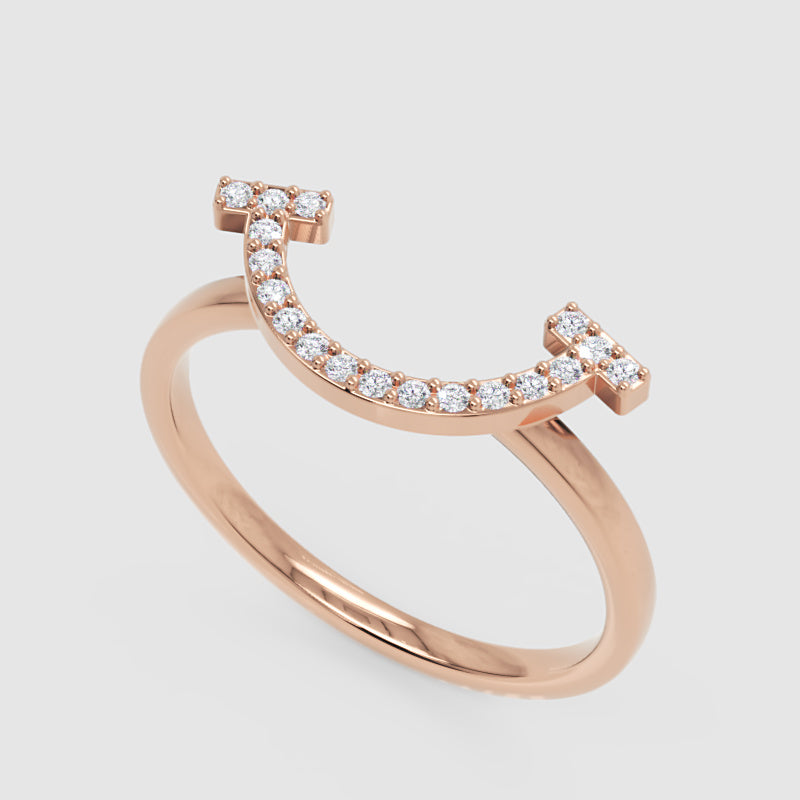 Diamond Horseshoe Ring In White Gold - Seven