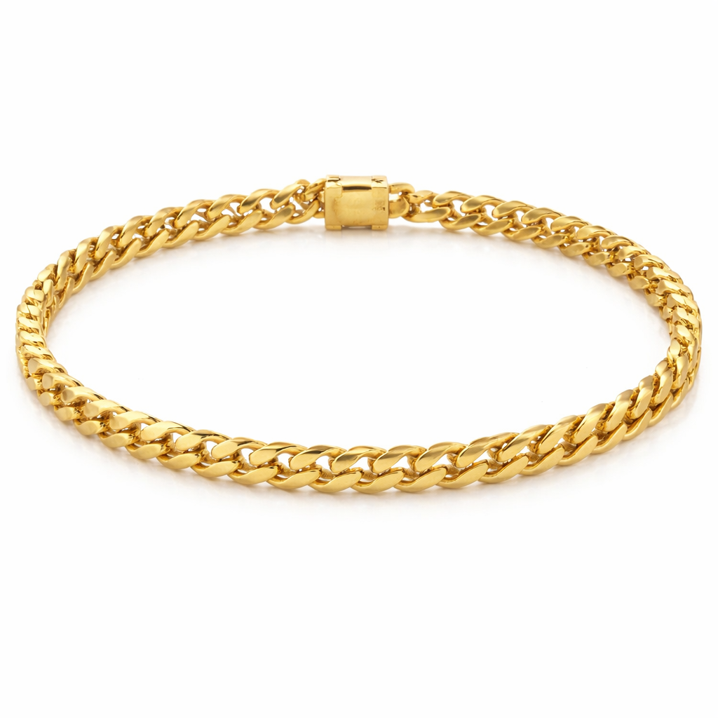 Cuban Link Chain Bracelet With Box Clasp For Men 5.5 Mm Wide - Five