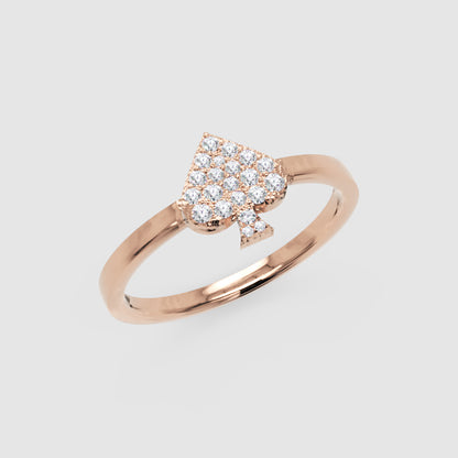 Pav Diamond Spade Stackable Ring - Seven
