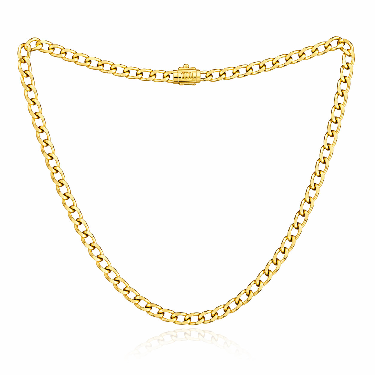 Classic Cuban Link Chain Necklace With Box Clasp - Three