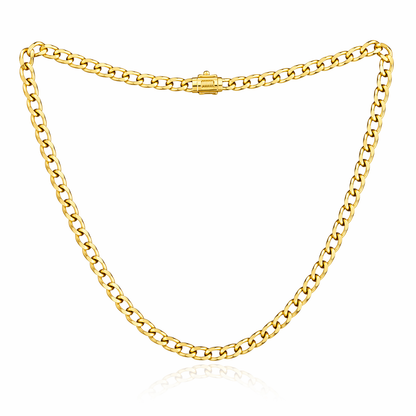 Classic Cuban Link Chain Necklace With Box Clasp - Three