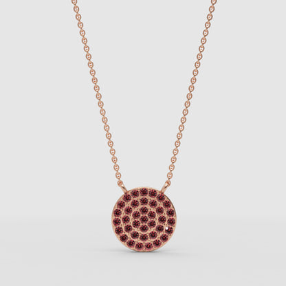 Ruby Pav Disc Pendant Necklace With Ball Chain - One