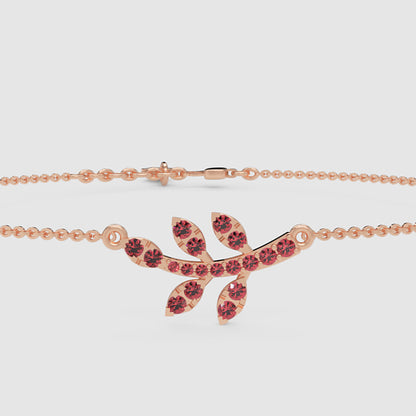Dragonfly Pendant Necklace With Red Crystal Accents - One
