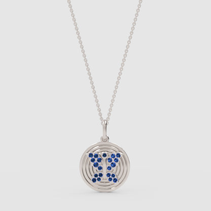 Blue Sapphire Gemini Zodiac Constellation Pendant Necklace - One