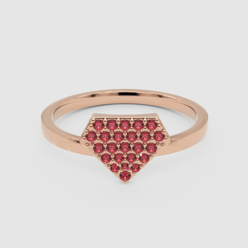 Ruby Pav Diamondshaped Stackable Ring - One