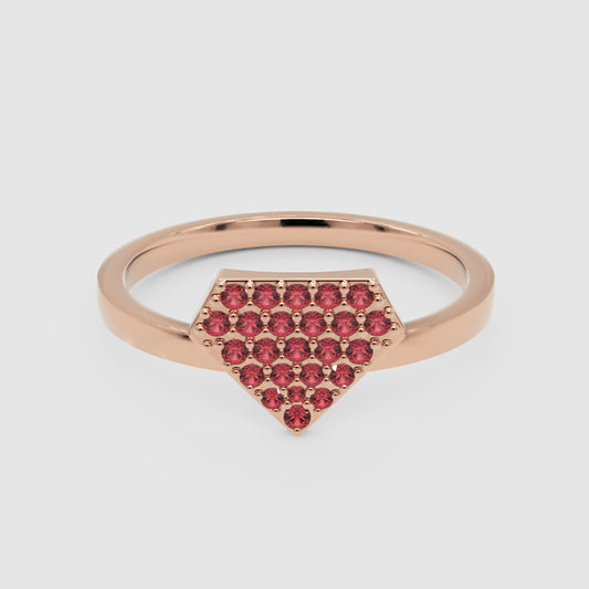 Ruby Pav DiamondShaped Stackable Ring