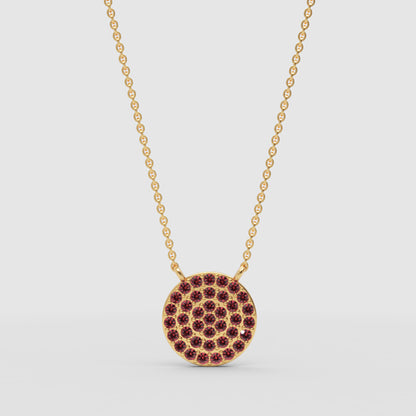 Ruby Pav Disc Pendant Necklace With Ball Chain - Three