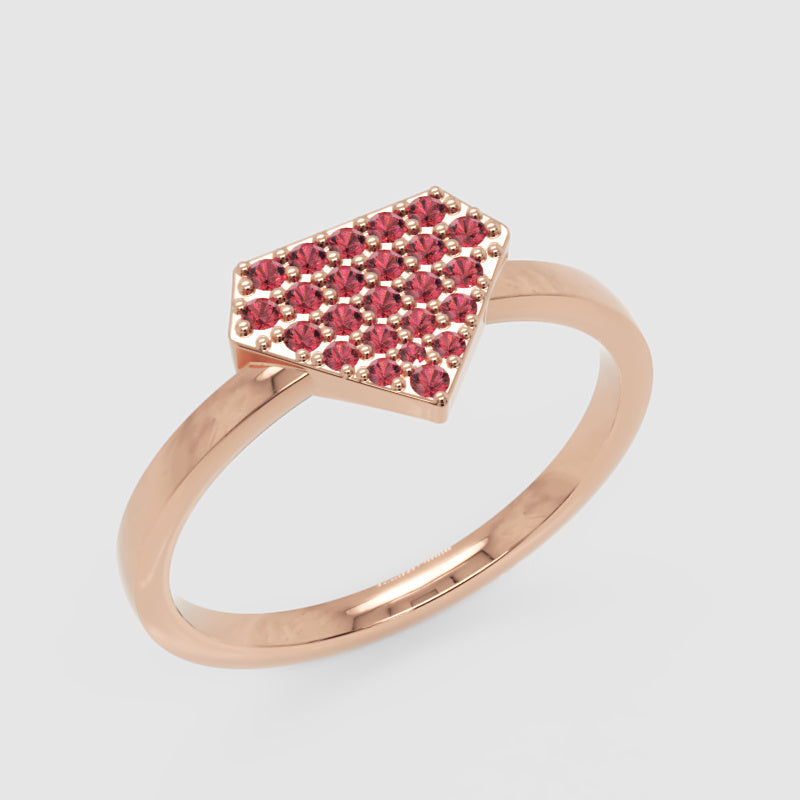 Ruby Pav Diamondshaped Stackable Ring - Three