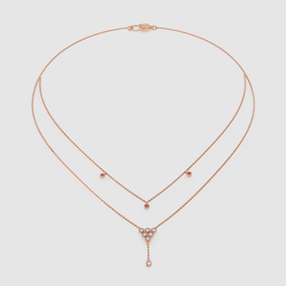 Layered Honeycomb Ruby And Diamond Lariat Necklace - Seven