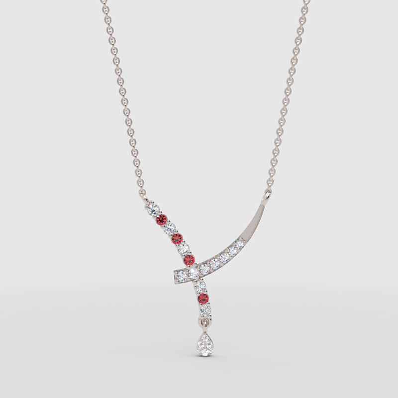White Gold Diamonds With Coloured Gemstone Accents. - One