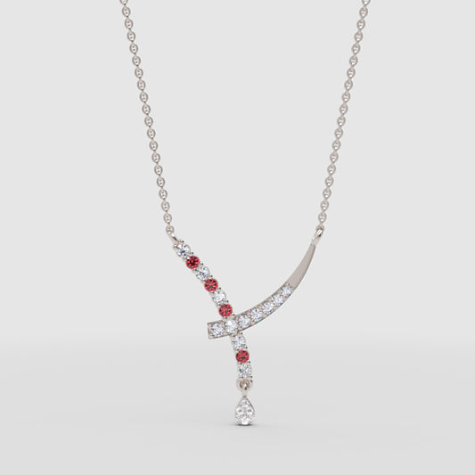 White Gold Diamonds With Coloured Gemstone Accents. - One