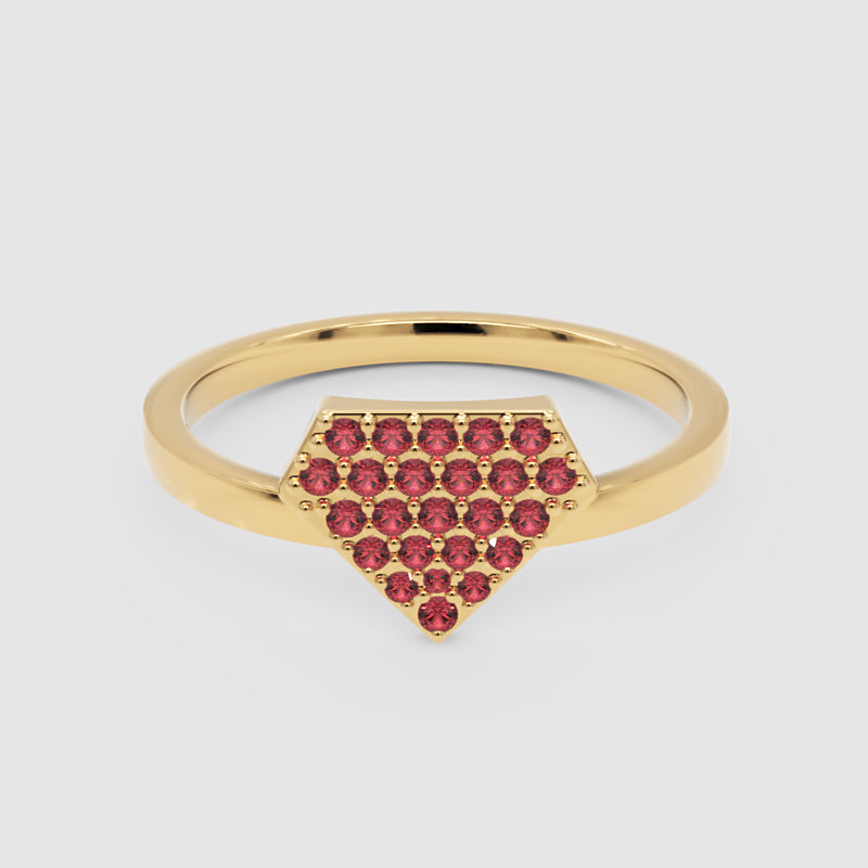 Ruby Pav Diamondshaped Stackable Ring - Four