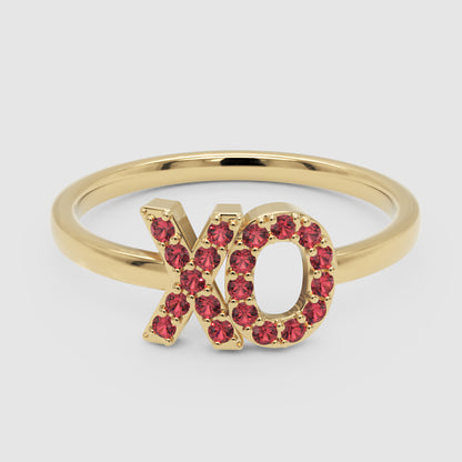 Xo Hugs And Kisses Ruby Pav Ring - Four