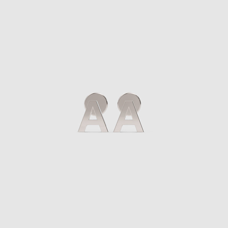 Gold Letter Alphabet Charm Studs Single Initial A To Z - Ten