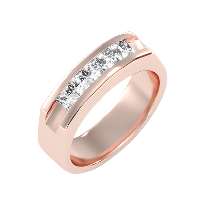 Ablaze Men's Band In 925 Sterling Silver - Five