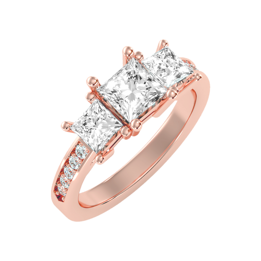Ablaze Tri Stone Ring - One