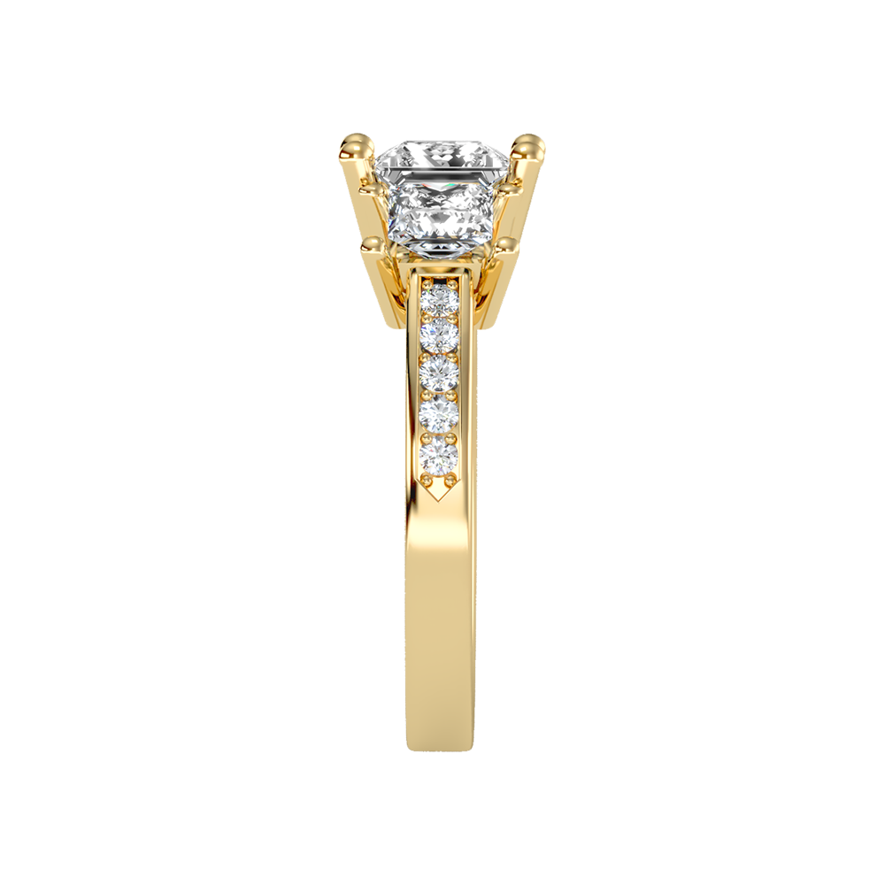 Ablaze Tri Stone Ring In 925 Sterling Silver - Eleven