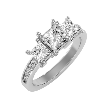 Ablaze Tri Stone Ring - Five
