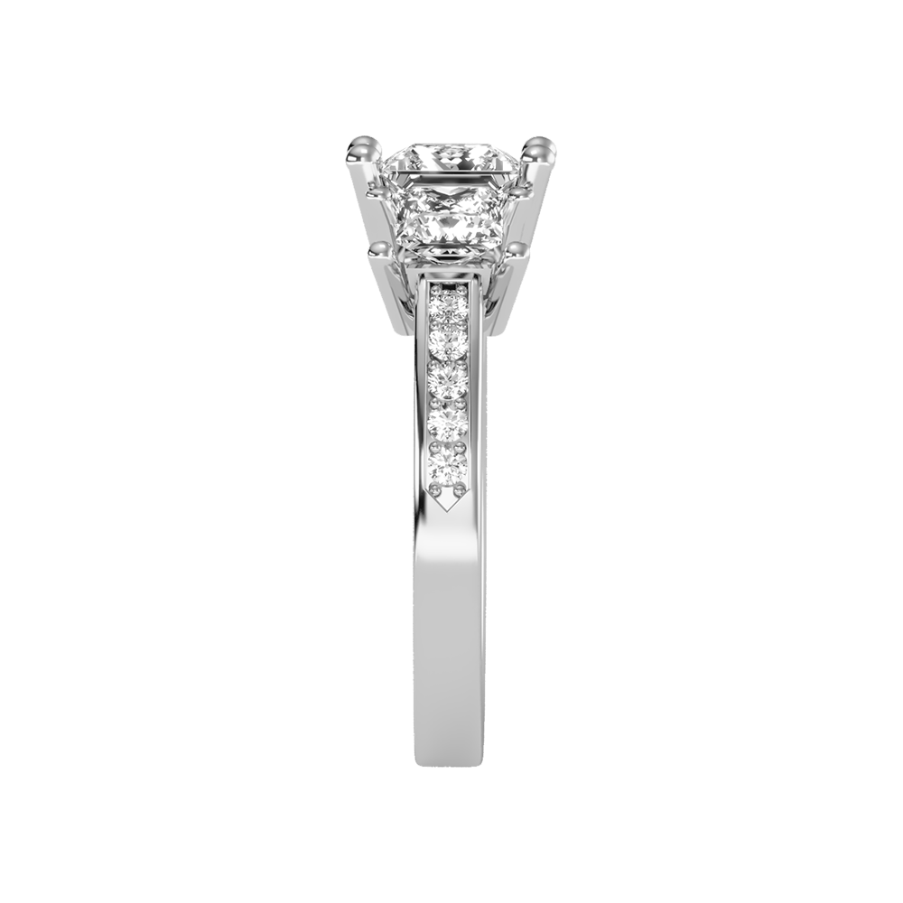 Ablaze Tri Stone Ring In 925 Sterling Silver - Seven