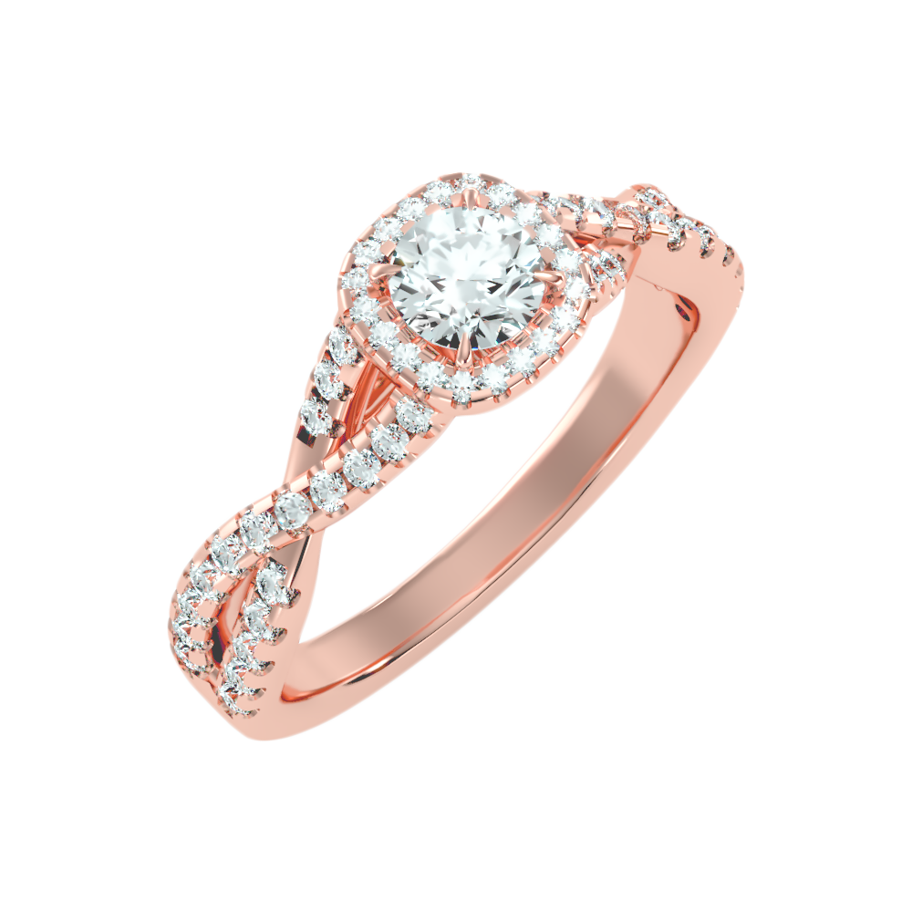 Abundant Halo Ring In 925 Sterling Silver - One