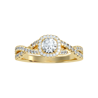 Abundant Halo Ring In 925 Sterling Silver - Ten
