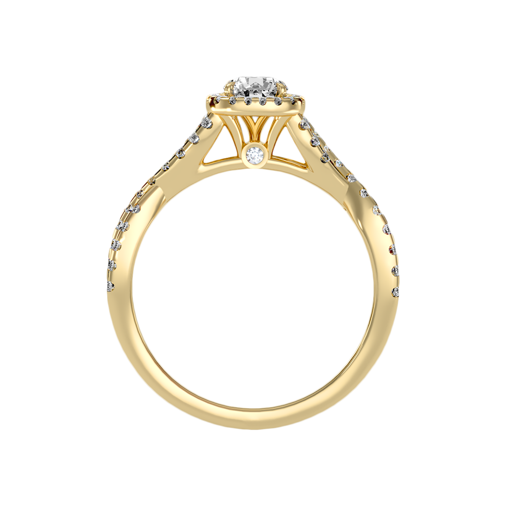 Abundant Halo Ring In 925 Sterling Silver - Twelve