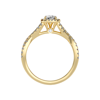 Abundant Halo Ring In 925 Sterling Silver - Twelve