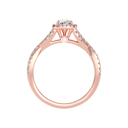 Abundant Halo Ring In 925 Sterling Silver - Two
