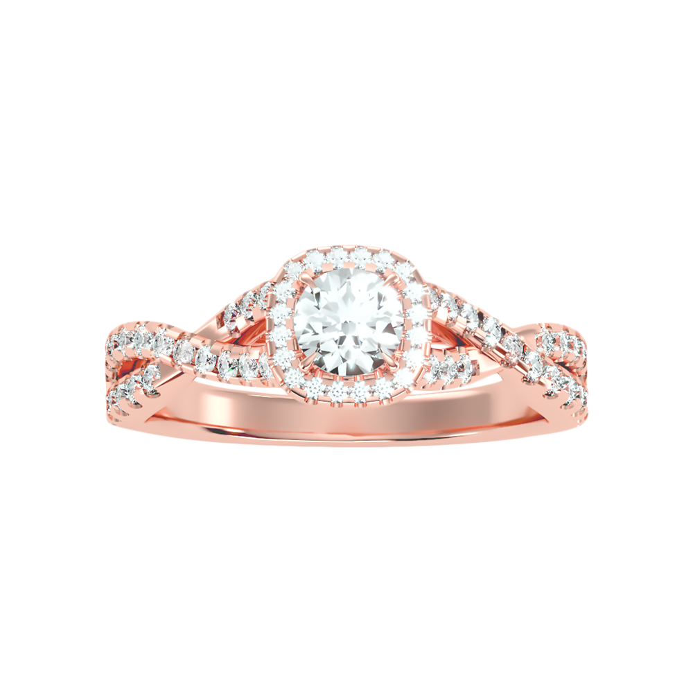 Abundant Halo Ring In 925 Sterling Silver - Three
