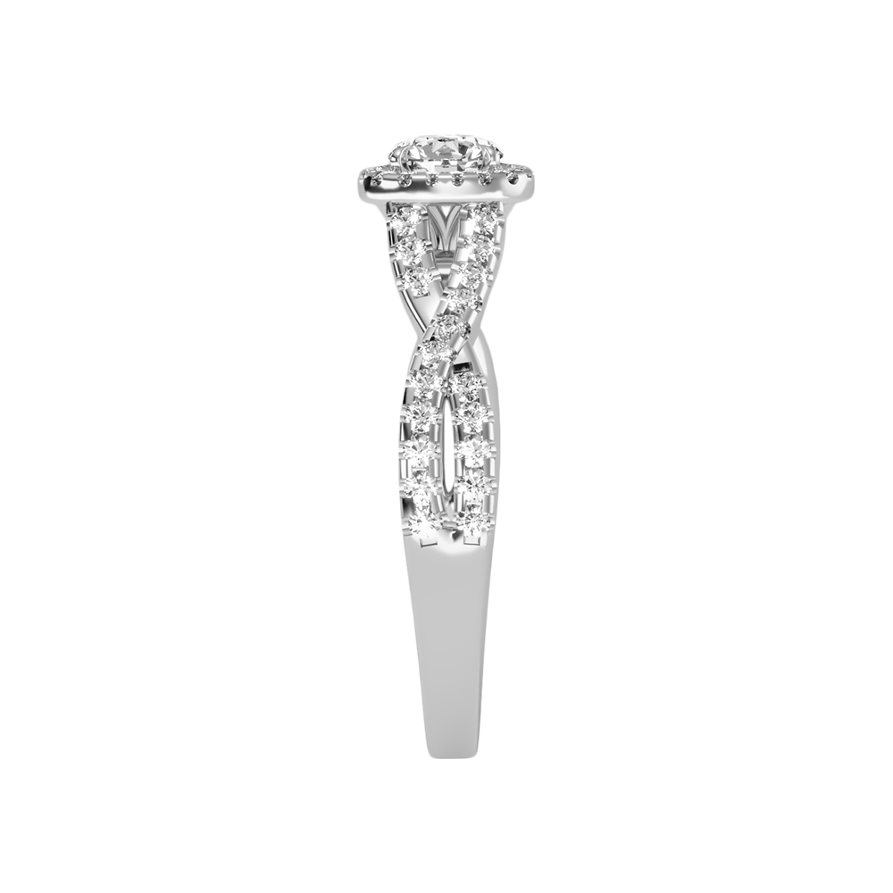 Abundant Halo Ring In 925 Sterling Silver - Seven