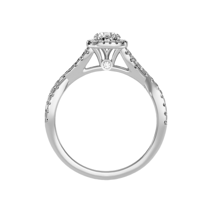 Abundant Halo Ring In 925 Sterling Silver - Eight