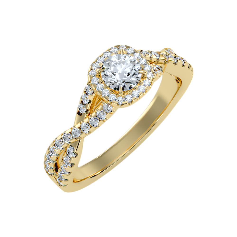 Abundant Halo Ring In 925 Sterling Silver - Nine