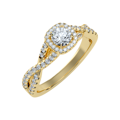 Abundant Halo Ring In 925 Sterling Silver - Nine