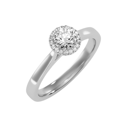 Affable Halo Ring In 925 Sterling Silver - One