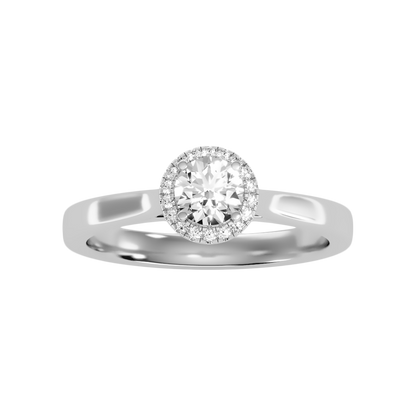 Affable Halo Ring In 925 Sterling Silver - Three