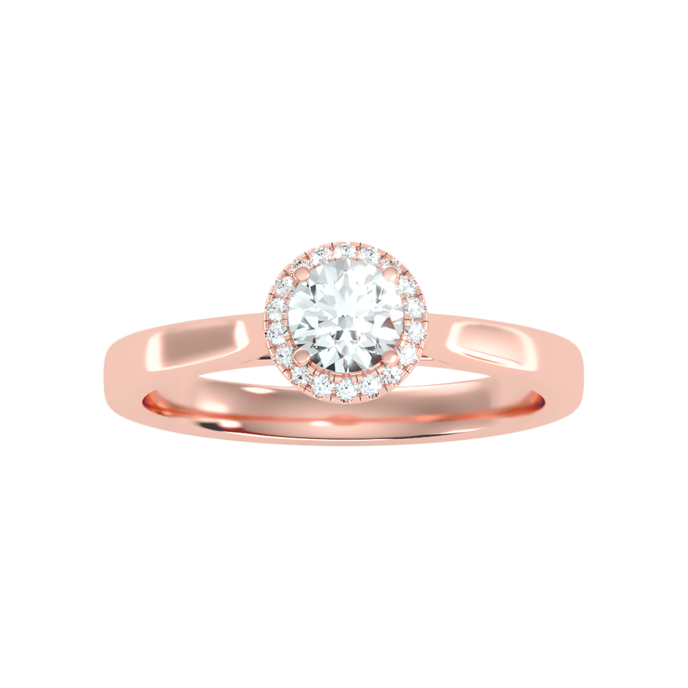 Affable Halo Ring In 925 Sterling Silver - Five