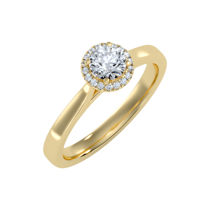 Affable Halo Ring In 925 Sterling Silver - Nine