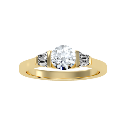 Aglow Tri Stone Ring In 925 Sterling Silver - Ten