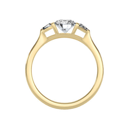 Aglow Tri Stone Ring In 925 Sterling Silver - Twelve